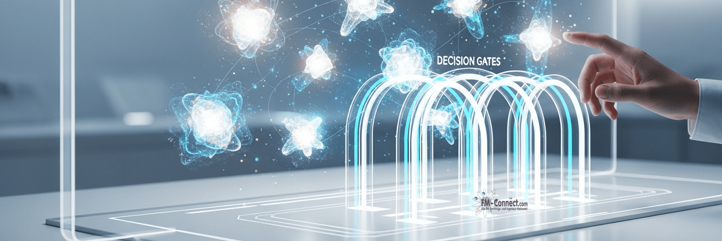 Entscheidungsgates und Innovationsportfolio in der Innovationswerkstatt mit strukturierten Bewertungsverfahren